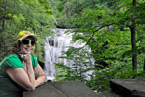 Karen Duquette overlooking Dry Falls